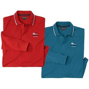 ATLAS FOR MEN - Set van 2 authentieke piqué polo’s - Heren - Verkrijgbaar in grote maten - M
