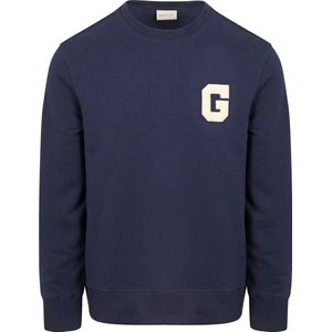 Gant Sweater Teddy Logo Navy - Maat L - Heren - Sweaters