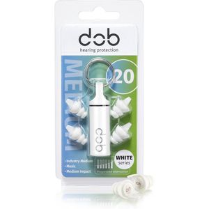 dOb Reusable White series 20dB | Gehoorbescherming oordoppen | Doe het zelf | 1 paar |