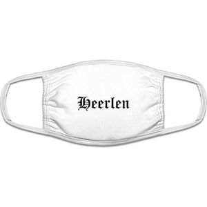 Heerlen mondkapje | gezichtsmasker | bescherming | bedrukt | logo | Wit mondmasker van katoen, uitwasbaar & herbruikbaar. Geschikt voor OV