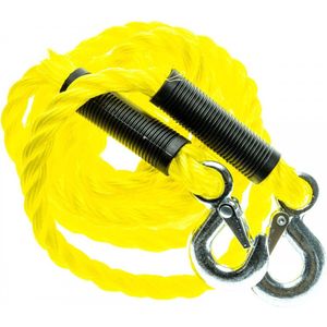 Einparts Stevige Sleepkabel met Haken en Rode Vlag tot 3000kg 4 meter Geel