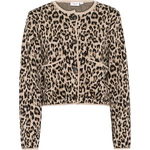 Saint Tropez - Cardigan - Bruin - Met Lange Mouwen - Luipaardpatroon