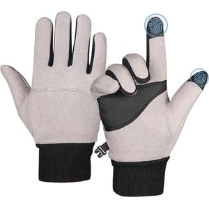 U Fit One Cashmere Winter Handschoenen met Touch Screen - Outdoor Handschoenen - Thermo Gloves voor Dames en Heren - Anti Slip Palm - Grijs - Maar M