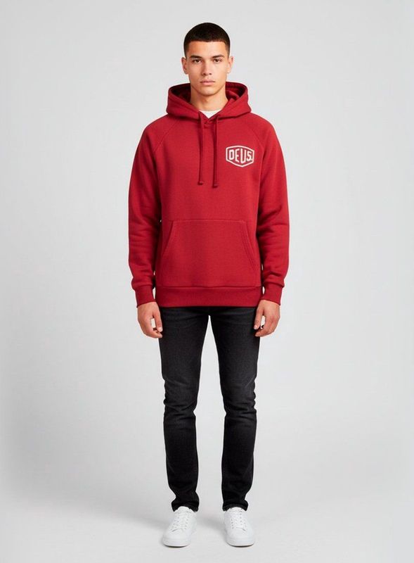 Deus Ex Machinavoor mannen. T_DMW48675D Sweater Milano Adres rood (XS), Casual, Katoen