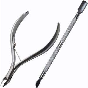 Professionele Set voor Nagelriemverzorging met Roestvrij Stalen Knipper, Duwstift en Mesje