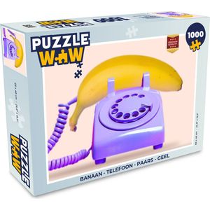 Puzzel Banaan - Telefoon - Paars - Geel - Legpuzzel - Puzzel 1000 stukjes volwassenen