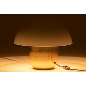Toadstool - Tafellamp - paddenstoelvorm - klein - wit - goud - ijzer - 1 lichtpunt