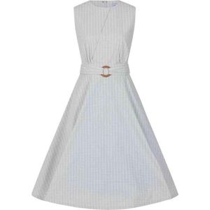 Dancing Days Flare jurk -S- GRID CHECK Groen