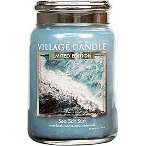 Village Candle Geurkaars - Sea Salt Turf Ø9,5 x 15 cm Wax Blauw