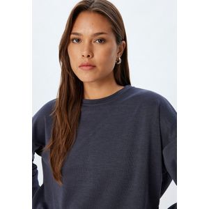 Koton - Sweatshirt - Navy - Effen - Lange Mouw - Losse Pasvorm