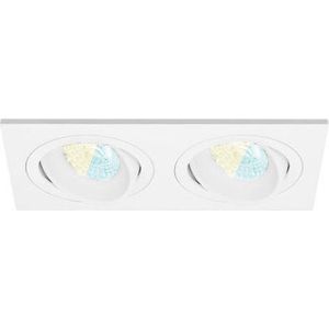 Inbouwspot Finsar met Philips HUE White Ambiance - spot - Wit - dubbele verdiepte spot - Voor binnen / woonkamer / keuken / slaapkamer - IP20 - GU10 - Buitendiameter: Dubbele spot - boorgat: Vierkante uitsparing - min. Inbouwdiepte: 70MM