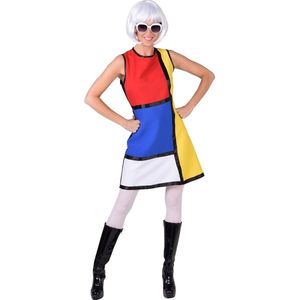 Mondriaan Modern Art jurkje - Jaren 60 Verkleedkleding voor dames maat 36 (S)