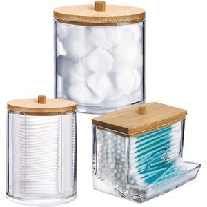 Xerolax Oorstokjes Houder - Wattenschijfjeshouder - Wattenstaafjes Houder - Wattenstaafjes Dispenser - Q Tips