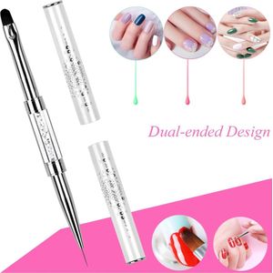 GUAPÀ® Gel Penseel Zilver | Polygel Penseel | Nagel Penselen | Nail Art penselen | Nail Brush | Nepnagels | Gellak | Gelnagels | Builder Gel | 1 x Gel Penseel Zilver