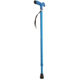 Premis - Verstelbare wandelstok TPR-Greep Aluminium - Verstelbaar van 84 cm tot 107 cm - Mat blauw