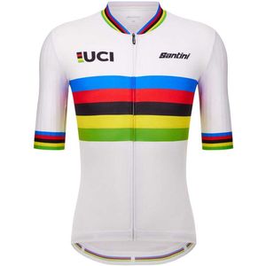 Santini UCI World Champion Jersey Fietsshirt (wit)
