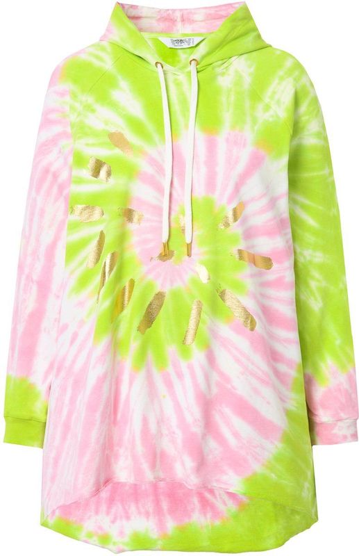 Angel of Style Angel of Style - Dames - Hoodie A-lijn batikprint afgeronde zoom - Roze - Maat 42+