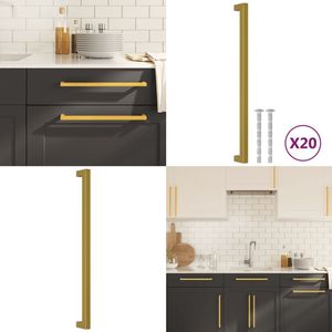 vidaXL Handvatten 20 st 320 mm roestvrij staal goudkleurig - Handvat - Handvatten - Handgreep Voor Kast - Handgreep