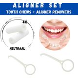 Orthodontische Aligner Set - 2x2 Orthodontic Chewies Neutraal - 2 Witte removers - Beugelverzorging