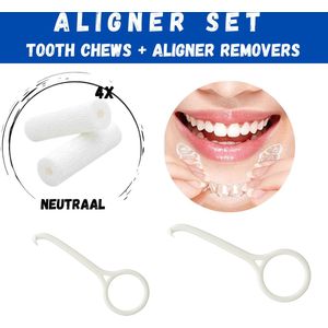 Orthodontische Aligner Set - 2x2 Orthodontic Chewies Neutraal - 2 Witte removers - Beugelverzorging