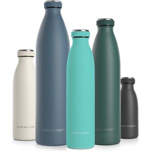 LARS NYSØM Ren Roestvrijstalen drinkfles 750ml - BPA-vrije geïsoleerde waterfles 0,75 Liter (Aqua Turquoise)