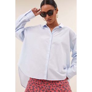 25512016 - Chambray Blouse - Lichtblauw - Katoen - Oversized Pasvorm