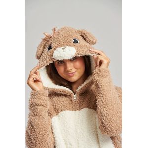 Onesie, Jumpsuit ""Cavapoo dog"" hooded supersoft fluffy ladies size