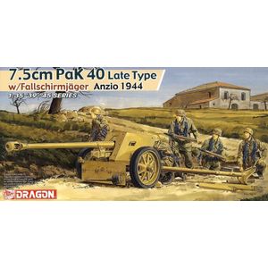 1:35 Dragon 6250 7.5cm PaK 40 Late Type - w/Fallschirmjaeger Anzio 1944 Plastic Modelbouwpakket