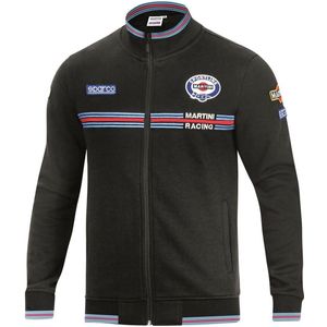 Sparco Martini Racing Sweater met rits - Iconische Sweater met Volledige Rits - Zwart - Sweater maat S