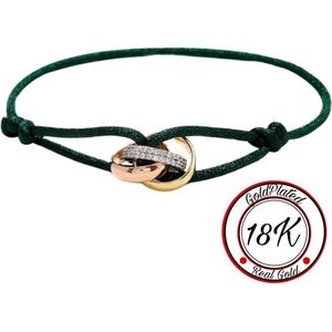 Soraro Tricolor Zirkonia Armband | Groen | 18K Goldplated | Soraro Armbanden | Zirkonia | Cadeau voor haar | verjaardag vrouw | Vaderdag | Vaderdag Cadeau