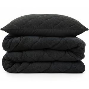 Sleeptime - 2 in 1 Teddy Premium Dekbed - Zwart - 140 x 200 cm - Inclusief Slopen