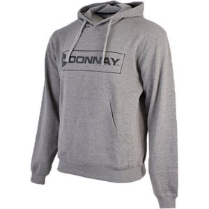 Donnay sweater met capuchon David - groot logo - Sporttrui - Silver-marl- Maat L