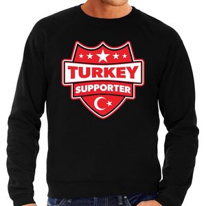 Turkey supporter schild sweater zwart voor heren - Turkije landen sweater / kleding - EK / WK / Olympische spelen outfit XXL