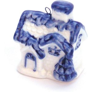 Kersthuisje delfts blauw