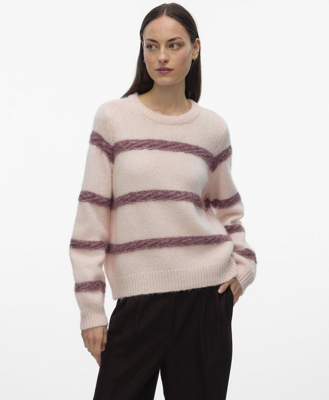 Vero Moda - Vmzada L O-neck - Gebreide Trui - Multicolor