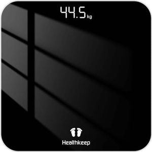 Nauwkeurige digitale lichaamsweegschaal van veiligheidsglas in zwart