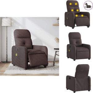 vidaXL Elektrisch Verstelbare Massagestoel - Elektrisch Verstelbare Massagestoelen - Elektrische Massagestoel - Massagestoel - Massagestoel elektrisch verstelbaar stof donkerbruin
