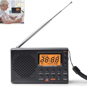 Unyqoos® Draagbare radio met AM FM SW ontvangst en multifunctionele functies voor thuisgebruik