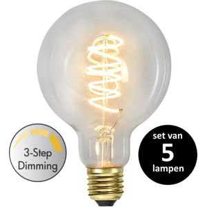 3 standen led lamp - E27 - 4W - set van 5