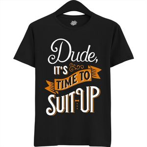 Dude Shuit Up | Vrijgezellenfeest Cadeau Man - Groom To Be Bachelor Party - Grappig Bruiloft En Bruidegom Bier Shirt - T-Shirt - Unisex - Zwart - Maat M