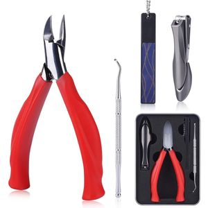 Grote en scherpe nagelknipper set - geschikt voor teennagels - 2 stuks - rood