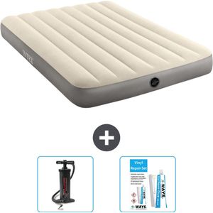 Intex Luchtbed - Twijfelaar - 137 x 191 x 25 cm - Beige - Inclusief Pomp en Reparatieset