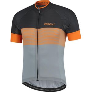 Rogelli Boost Fietsshirt - Korte Mouwen - Heren - Grijs, Zwart, Oranje - Maat 2XL