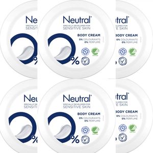 Neutral 0% Body Cream - Parfumvrij & Kleurstofvrij - 6 x 250 ml - Zachte Verzorging voor de Gevoelige Huid - Voordeelverpakking