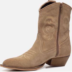 Ann Rocks Cowboylaarzen Beige Leer - Maat 38