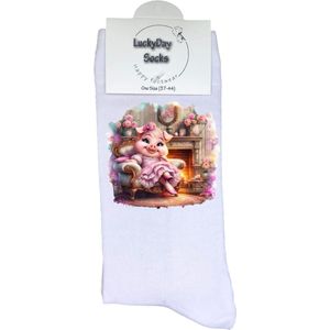 Varkentje - Opkikker - Grappige sokken - Valentijns cadeau - Verjaardag cadeau - Grappig - Stoel - Leuke sokken - Vrolijke sokken - Kleurrijk - Schattig - Kerst Sokken - Vaderdag - Moederdag - Kerstcadeau - Socks die Happy maken - 37-44