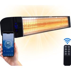 Silvergear Terrasverwarmer Elektrisch - Heater Terrasverwarmer - Infrarood - Hangend - 2400W - App