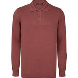 Felix Hardy Gebreide Polo Trui - Polo Kraag - Sweater - 100% Katoen Heren Gedroogde Roos - S