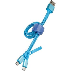 CABLE DOUBLE 2A CHARGE USBMICROUSB 0.35M BLEU