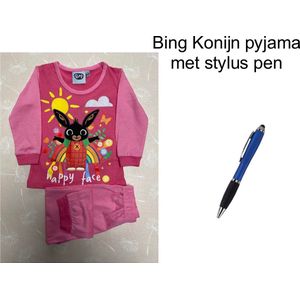 Bing Bunny - Konijn - Pyjama - Meisjes - Kleur Roze - met Stylus Pen. Maat 116 cm / 6 jaar.